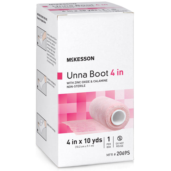 Unna Boot Bandage with Calamine and Zinc Oxide 4" x 10 Yards