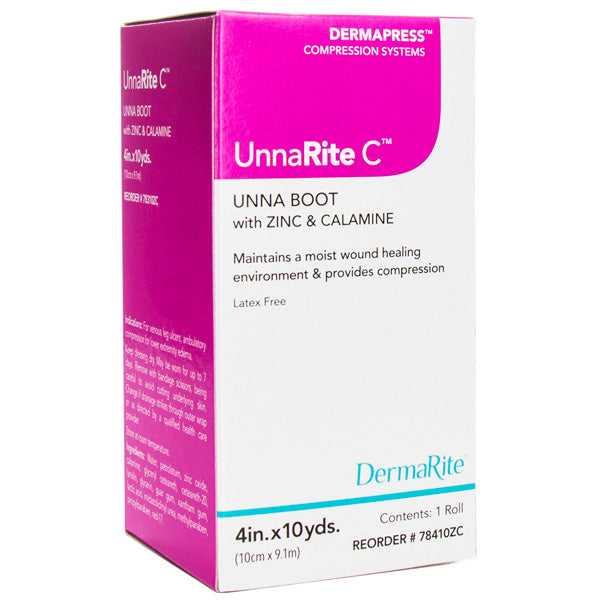 Unna Boot UnnaRite C Bandage with Zinc Oxide and Calamine 4 inch x 10 Yards