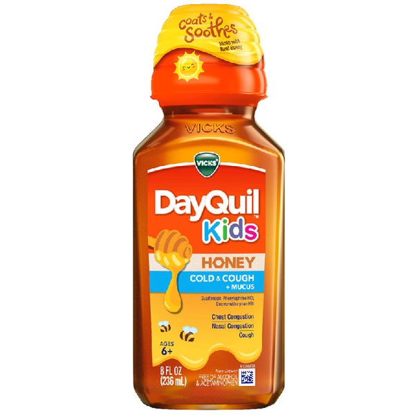 Vicks DayQuil KIDS Honey Cold Cough Mucus Relief 8 oz