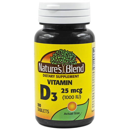 Vitamin D3 1000 IU Tablets by Nature's Blend, 100 Count