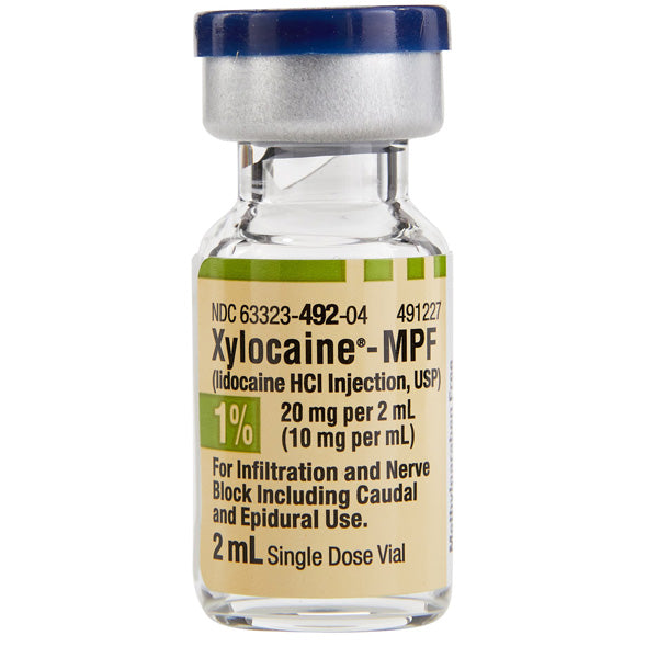 Xylocaine MPF Lidocaine HCI injection 1% Single Dose Vials 10 mg / mL ...