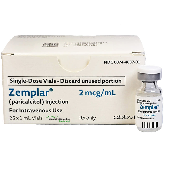 Zemplar Paricalcitol Injection 2 mcg_mL Single Dose Vials 1 mL Abbvie 00074-4637-01