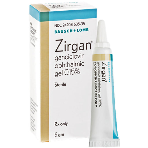 Zirgan Ganciclovir Ophthalmic Gel 0.15% Sterile, 5 Gram Tube