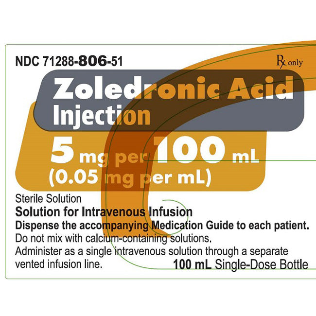 Zoledronic Acid Injection Mannitol-Water 5 mg Per 100 mL (0.05 mg per mL) Sterile Solution 