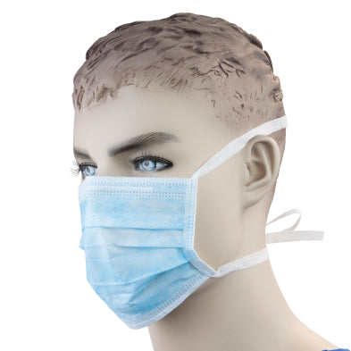 Surgical Face Masks with Ties, Light Blue, 50/Box