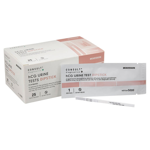 hCG Pregnancy Test Urine Sample Dipstick, CLIA Waived, 25 Test Per Box