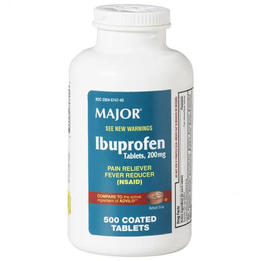 Ibuprofen 200mg Tablets 500 Brown Coated Bulk Bottle