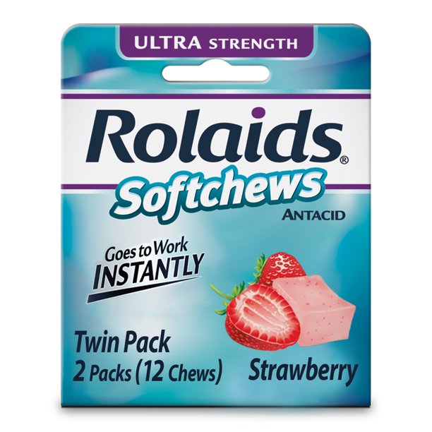 Rolaids Softchews Ultra Strength Antacid, Strawberry Flavor ...