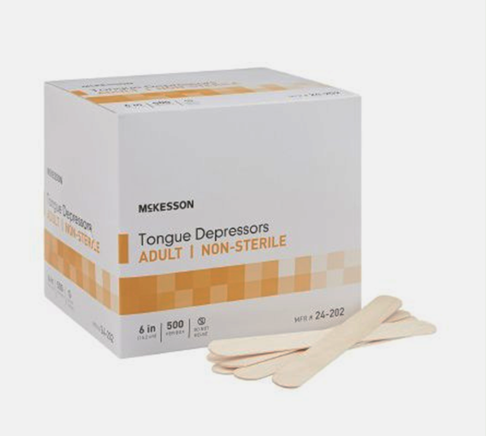 McKesson Tongue Depressors, Non-Sterile Wooden Sticks, 6 in, 5000