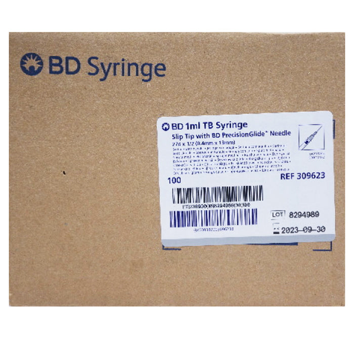 BD PrecisionGlide™ 1 mL Tuberculin Syringe w/ Det. Needle 25G x 5/8 -  309626