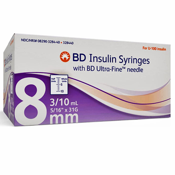 Insulin Syringe with Needle, 31G x 1/2