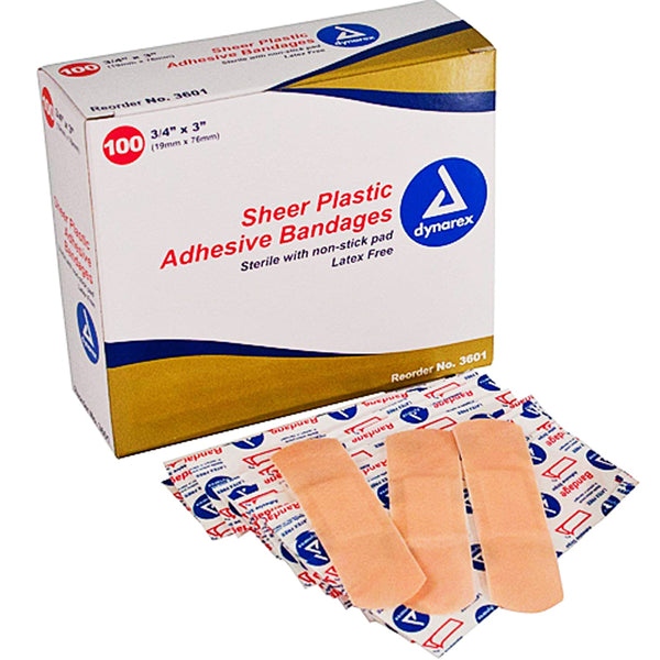 Dynarex Large Patch Flexible Fabric Adhesive Bandages 2 x 4 1/2 - 50/box  • First Aid Supplies Online