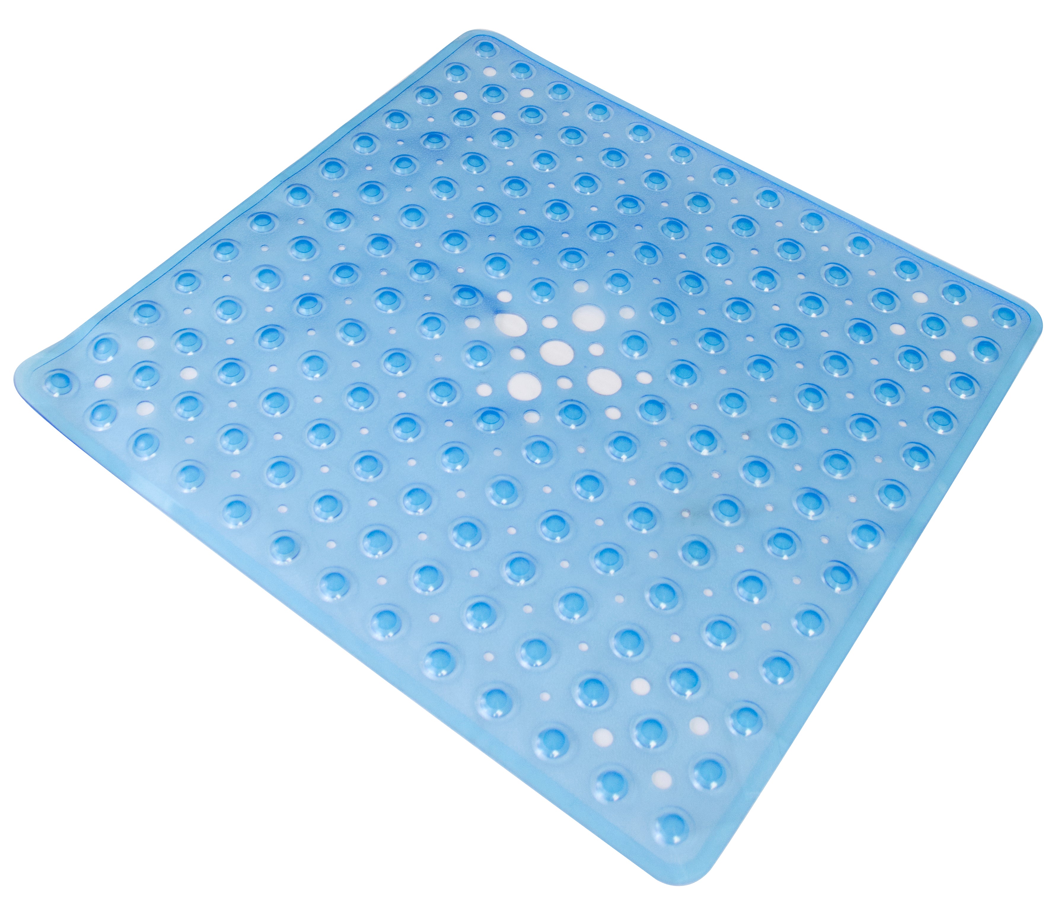 TranquilBeauty Square Blue Shower Mat 53x53cm/21x21in | Non-Slip, Machine-Washable Quadrant Bath Mat for Walk in Shower Tray | Shower Mats Non-Slip