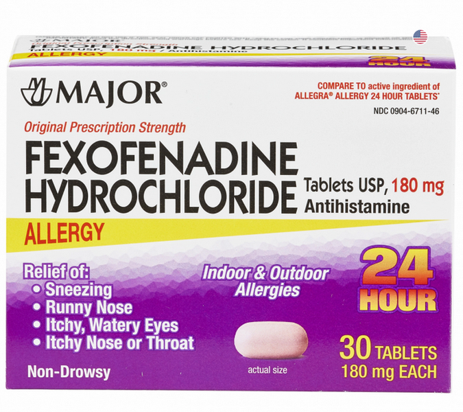 Comparable to Allegra Fexofenadine 180mg Allergy Relief Tablets