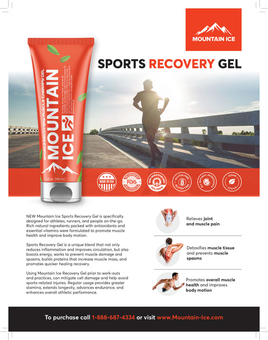 Mountain Ice Sports Recovery Muscle Pain Relief Gel 4oz (3-PACK)