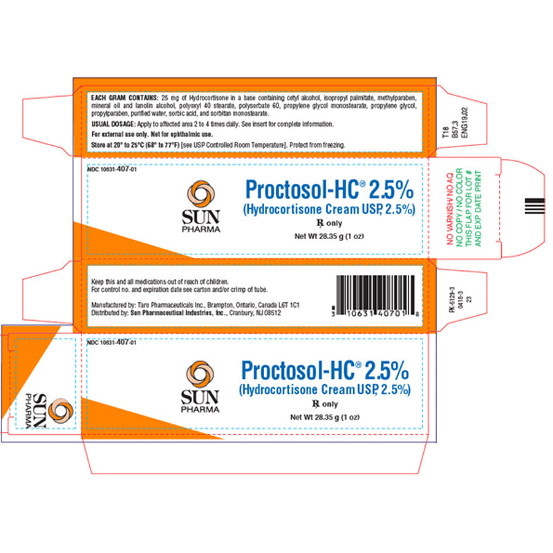 Proctosol HC Rectal Cream 2.5% used to treat signs of hemorrhoids or rectal irritation. Each gram of the 2.5% cream contains 25 mg of hydrocortisone USP in a cream base of cetyl alcohol, citric acid, glyceryl stearate, isopropyl myristate, methylparaben, polyoxyl 40 stearate, polysorbate 60, propylene glycol, propylpar