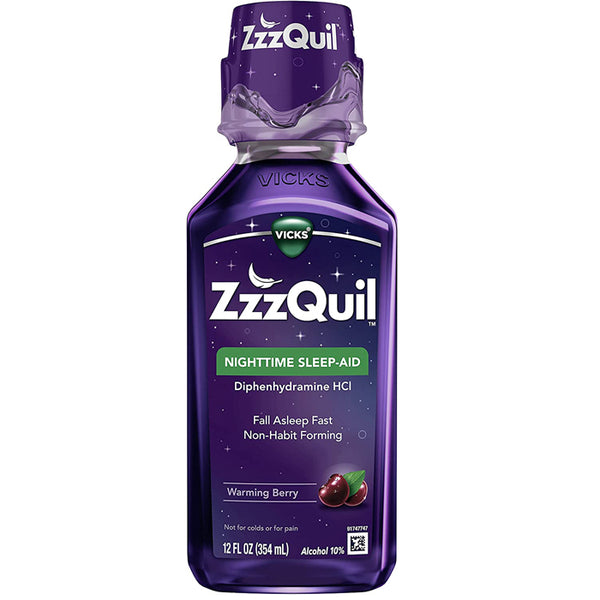 Vicks ZZZquil Sleep Aid Liquid Warming Berry Flavor 12 oz