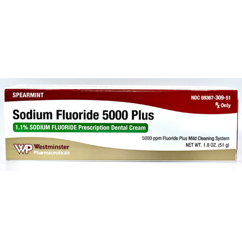 Sodium Fluoride 5000 Plus 1.1% Toothpaste - Spearmint Flavor ...