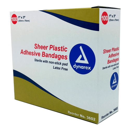 Dynarex Adhesive Bandaids, Fabric & Plastic, 100/Box — Mountainside Medical  Equipment