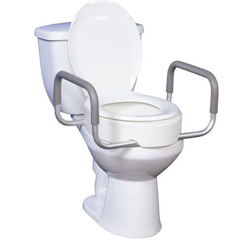 Premium Elongated Toilet Seat Riser with Removable Arms — Mountainside ...