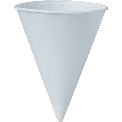 Solo Cone Water Cups, Cold, Paper, 4oz, White, 200/Pack